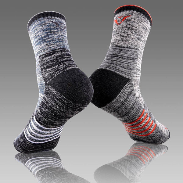 Men's Hiking Socks: Cushioned, Wicking, Quarter Crew, 3/4/5 Pairs, Sizes 6-15 - JackedDeals