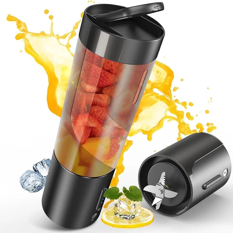 JackedDeals Black 16 Oz USB Rechargeable-Personal Size Blender For Shakes And Smoothies With 6 Ultra Sharp Blades