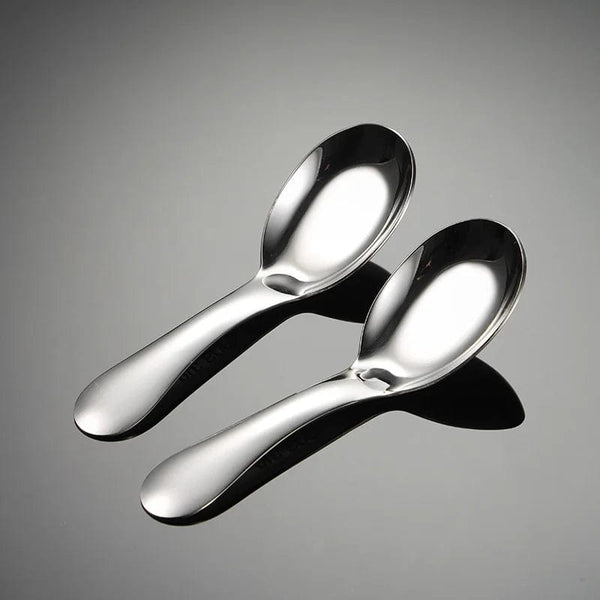 JackedDeals 5 pcs 5 PCS Flat-Bottomed Spoons Stainless Steel