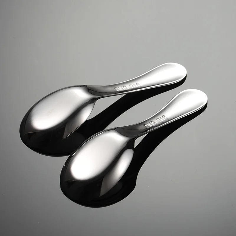 JackedDeals 5 pcs 5 PCS Flat-Bottomed Spoons Stainless Steel