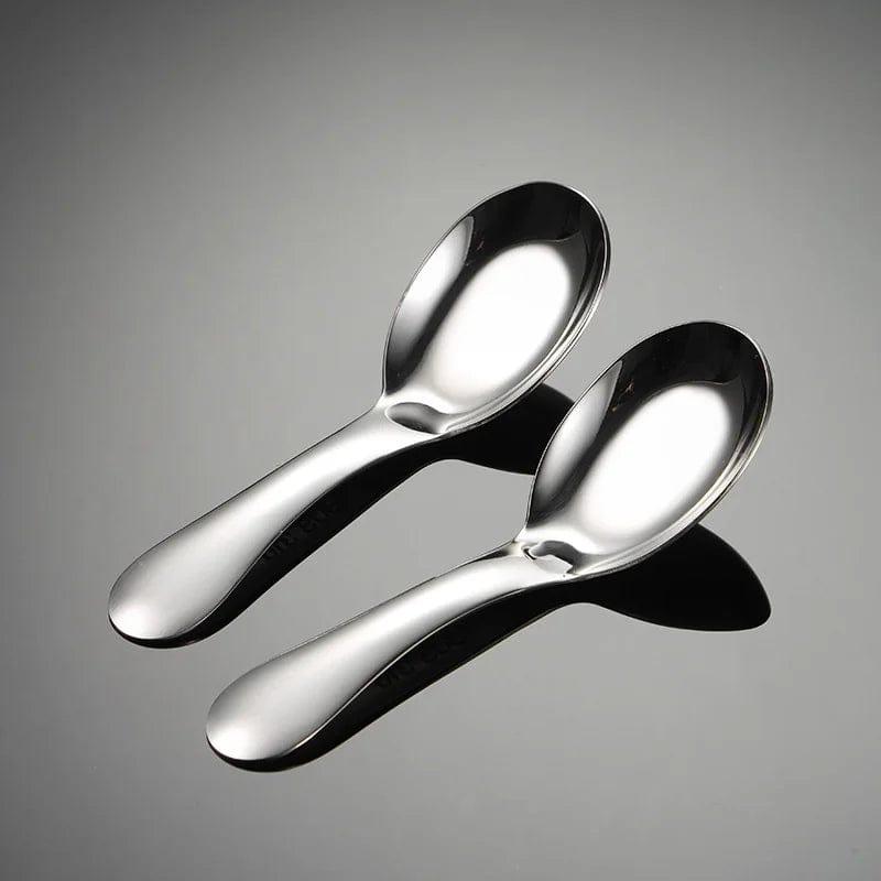 5 PCS Flat - Bottomed Spoons Stainless Steel - JackedDeals