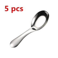 5 PCS Flat - Bottomed Spoons Stainless Steel - JackedDeals