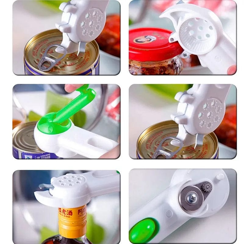 JackedDeals army green 6 In 1 Universal Multi-Functional Can-Bottle-Jar Opener