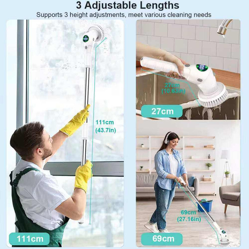 8 In1 Multifunctional Wireless Rotatable Electric Household Brush - JackedDeals