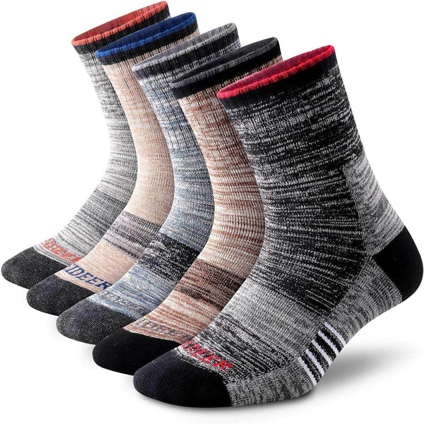 Men's Hiking Socks: Cushioned, Wicking, Quarter Crew, 3/4/5 Pairs, Sizes 6-15 - JackedDeals