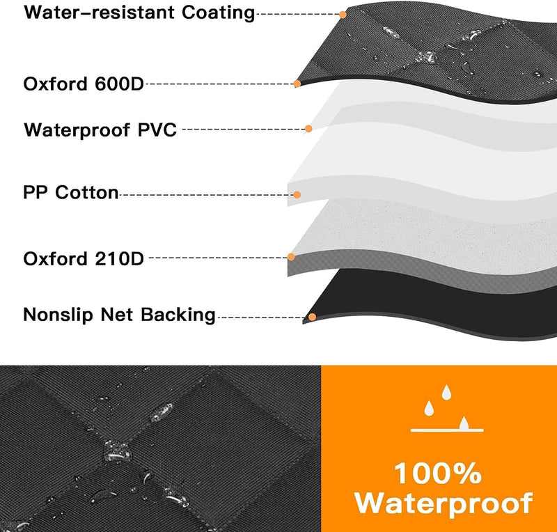 JackedDeals Black / Standard Dog Car Seat Cover for Back Seat, 100% Waterproof