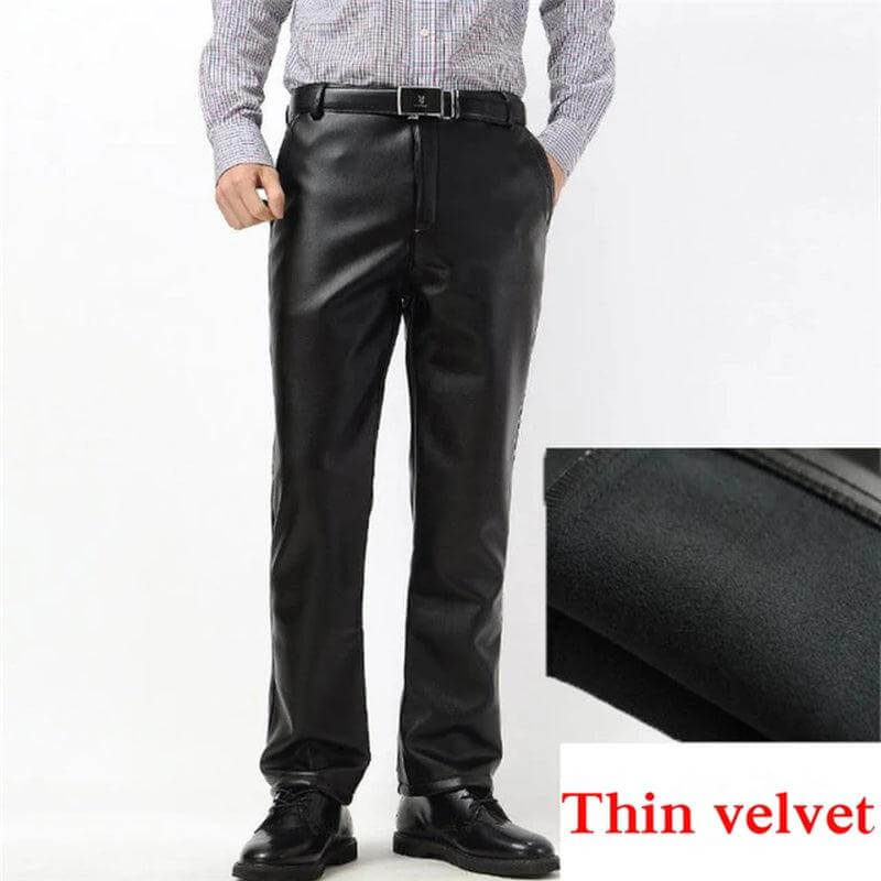 Trendy Men Leather Pants Fashion PU Leather Trousers plus Size - JackedDeals