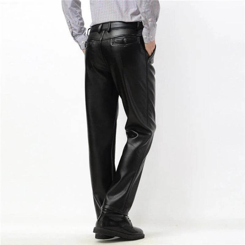 Trendy Men Leather Pants Fashion PU Leather Trousers plus Size - JackedDeals