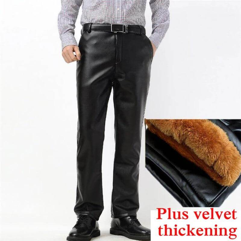 Trendy Men Leather Pants Fashion PU Leather Trousers plus Size - JackedDeals