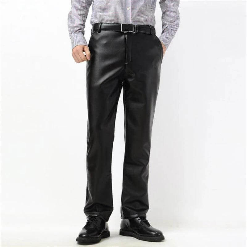 Trendy Men Leather Pants Fashion PU Leather Trousers plus Size - JackedDeals